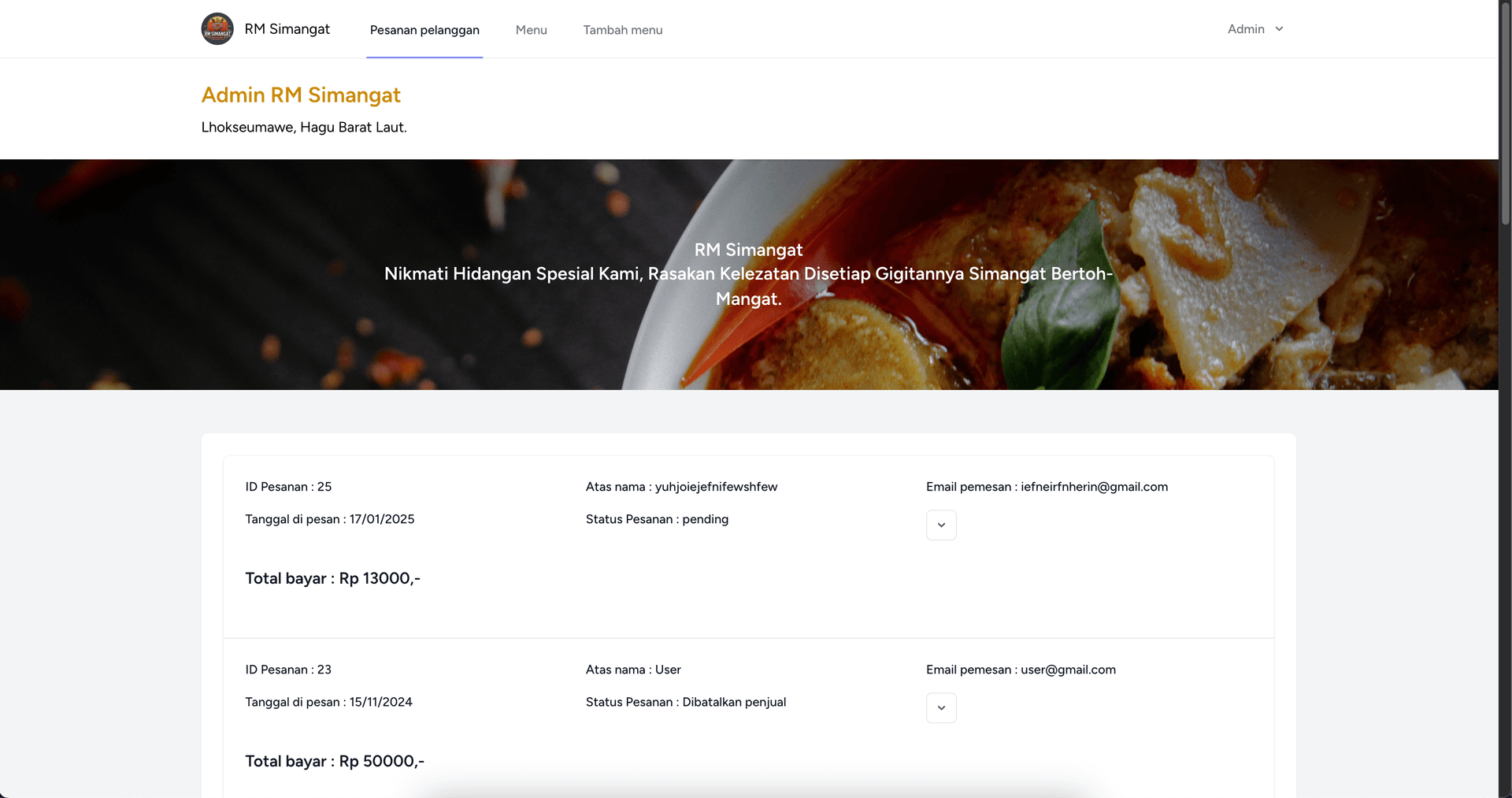 Food Ordering Website